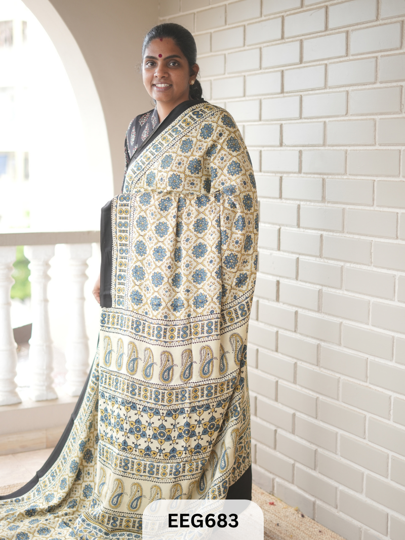 AJRAKH MODAL SAREE - JACKPOT