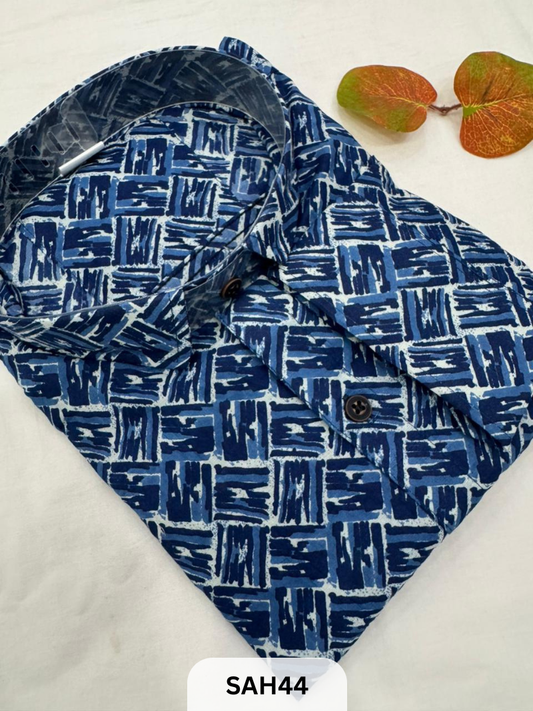 PRINTED MENS FULL SLEEVES SHIRTS WITH SINGLE POCKET