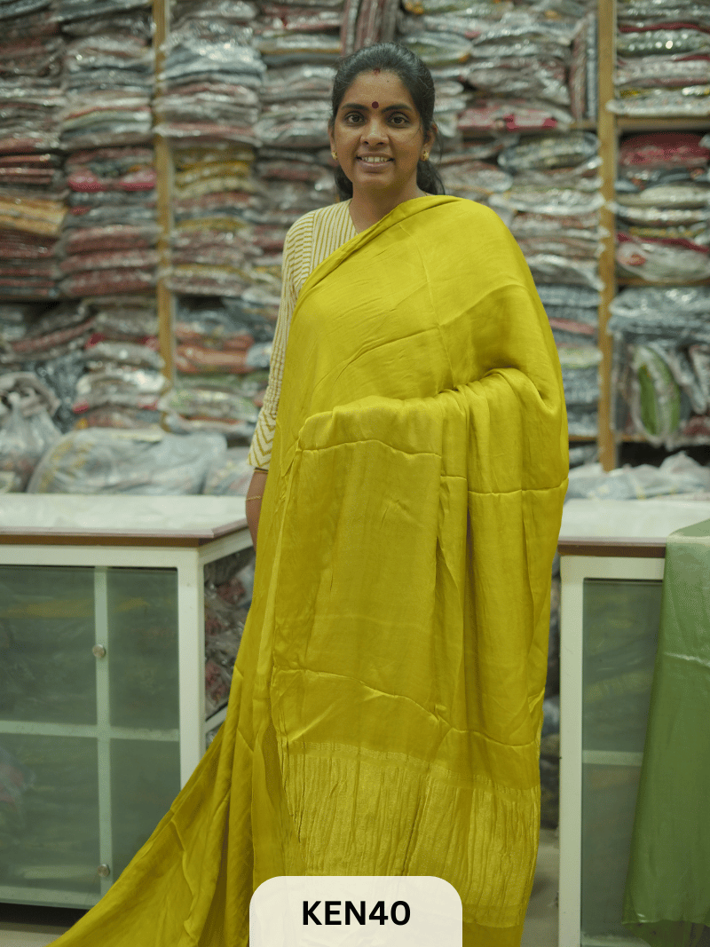 PLAIN MODAL SILK SAREE WITH LAGDI PATTA