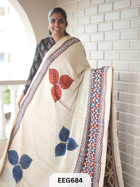 AJRAKH MODAL SAREE - JACKPOT