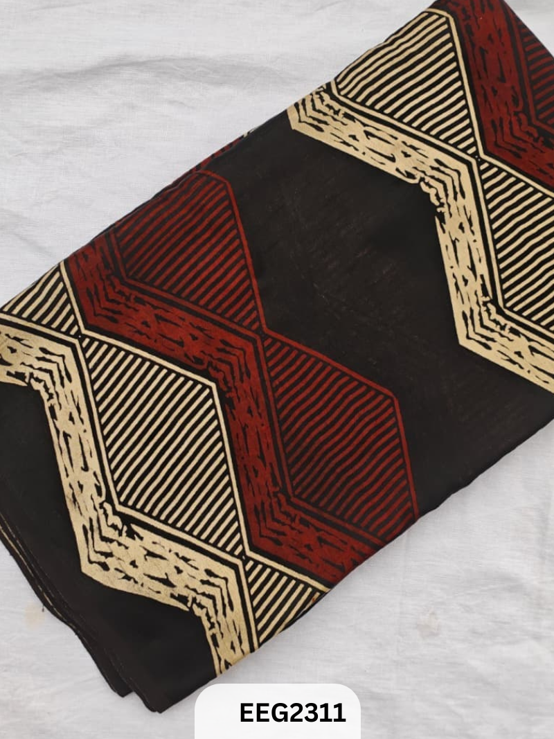 MASHRU AJRAKH FABRIC  PRINT-1 MTR
