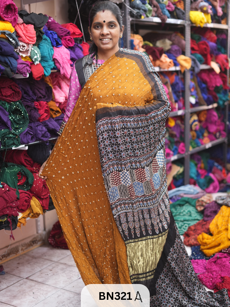 MODAL GAJI - AJRAKH BANDHINI SAREE