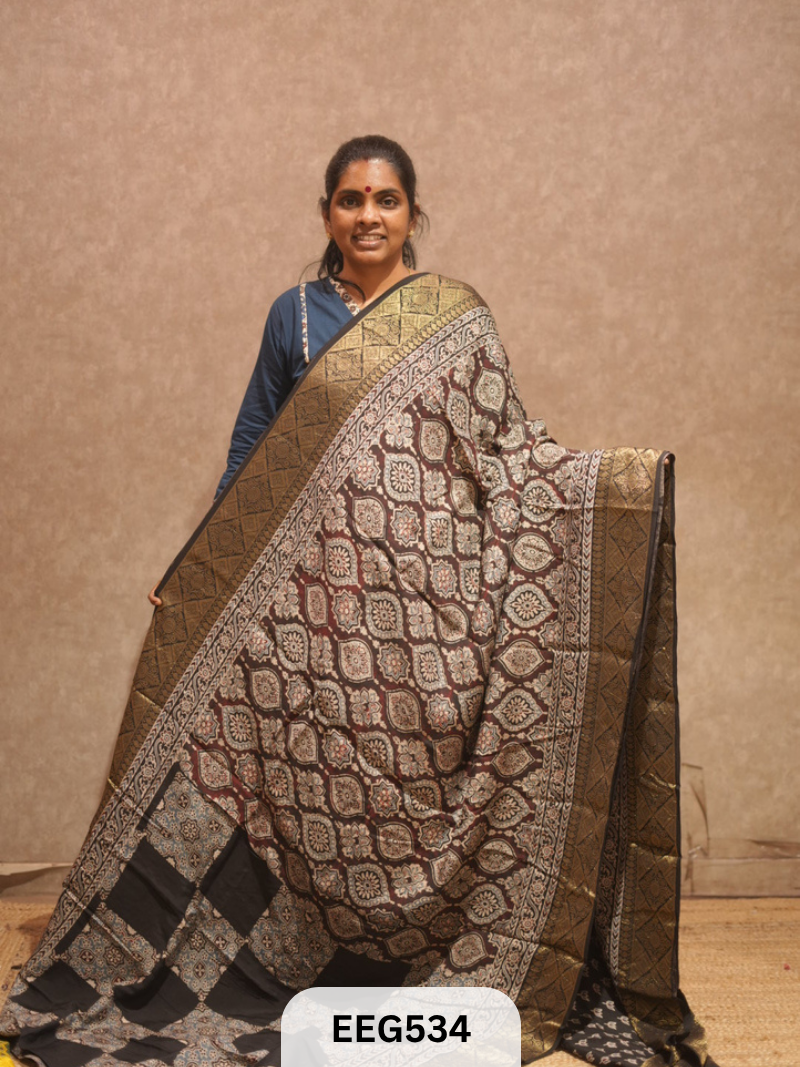 AJRAKH DOLA SILK SAREE