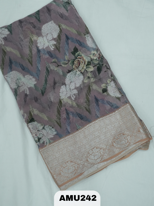 BANARAS RUSSIAN SILK SAREE WITH PRINTED