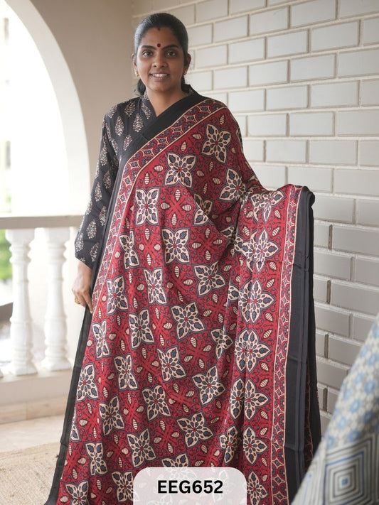 AJRAKH MODAL SAREE - JACKPOT