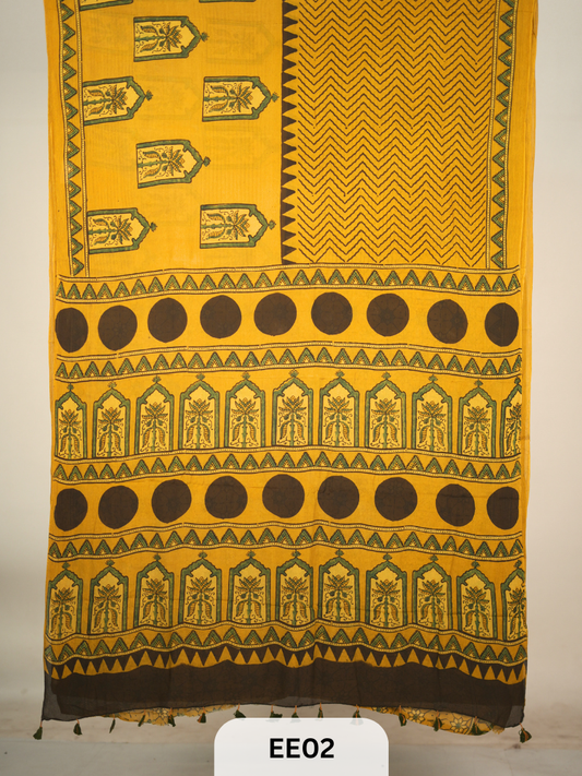 CHINON CHIFFON AJRAKH HANDBLOCK