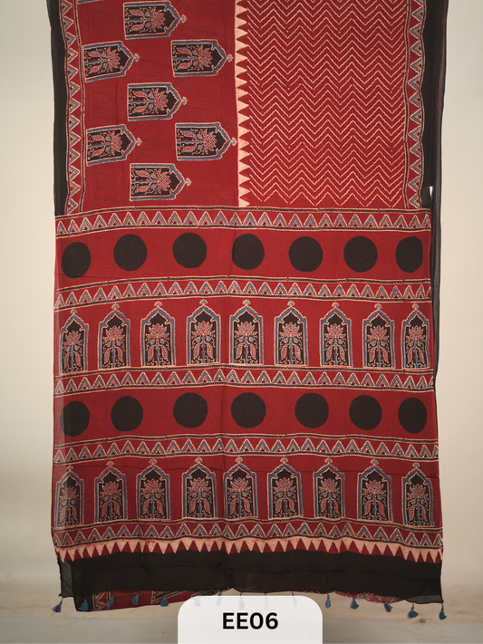 CHINON CHIFFON AJRAKH HANDBLOCK