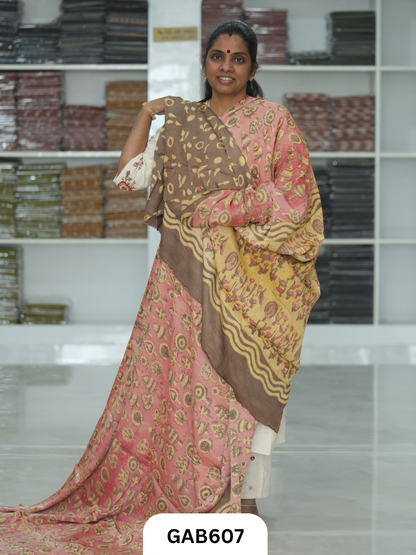 Nashpal & Pomegranate Peel Printed Modal Silk Sarees with blouse