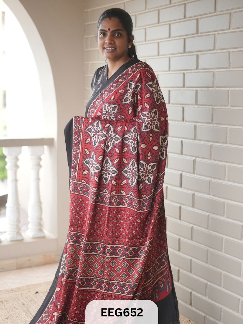 AJRAKH MODAL SAREE - JACKPOT