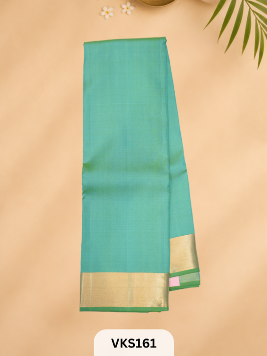 PURE KANCHIPURAM PLAIN SOFT SILK SAREE