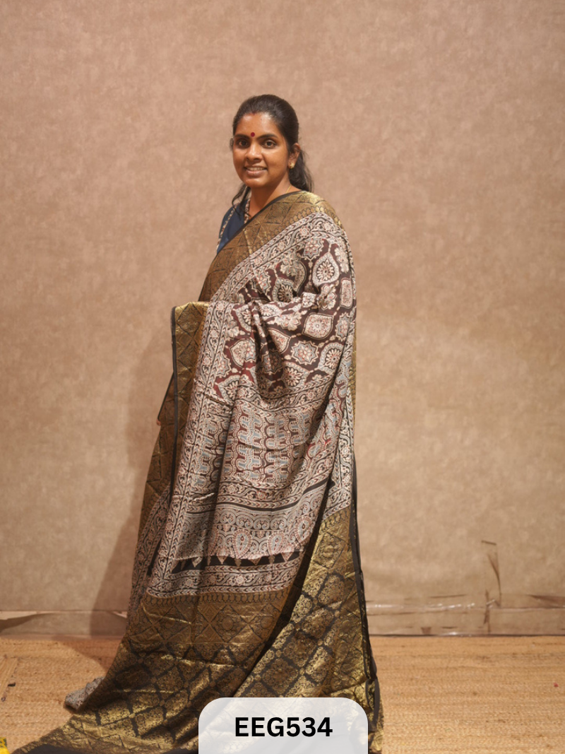 AJRAKH DOLA SILK SAREE