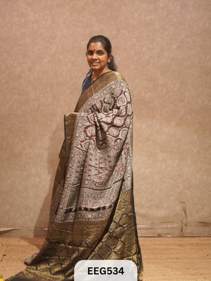 AJRAKH DOLA SILK SAREE