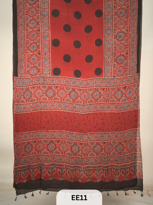 CHINON CHIFFON AJRAKH HANDBLOCK