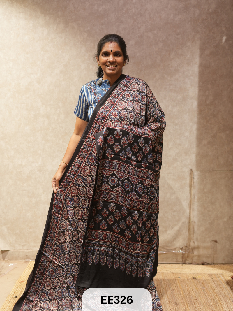 MODAL AJRAKH SAREE