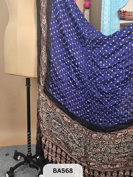 Modal Bandhani Dupatta + Ajrakh Print