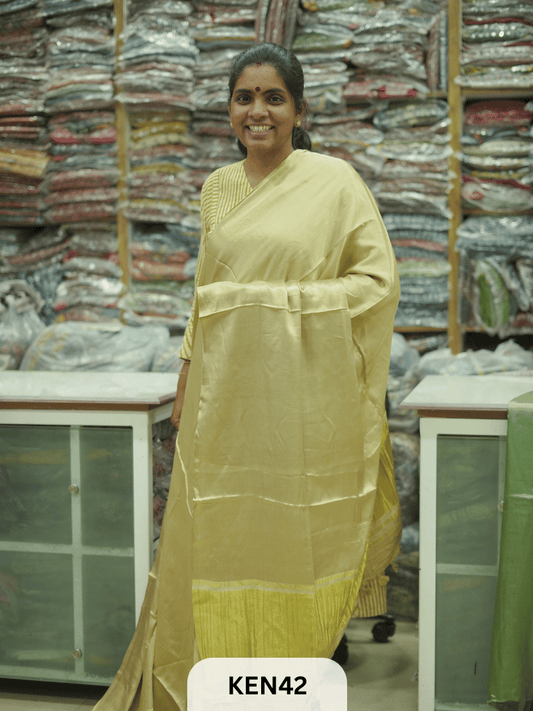 PLAIN MODAL SILK SAREE WITH LAGDI PATTA
