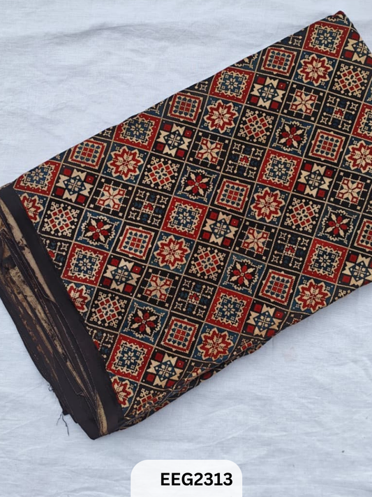 MASHRU AJRAKH FABRIC  PRINT-1 MTR