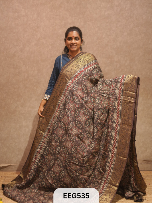 AJRAKH DOLA SILK SAREE