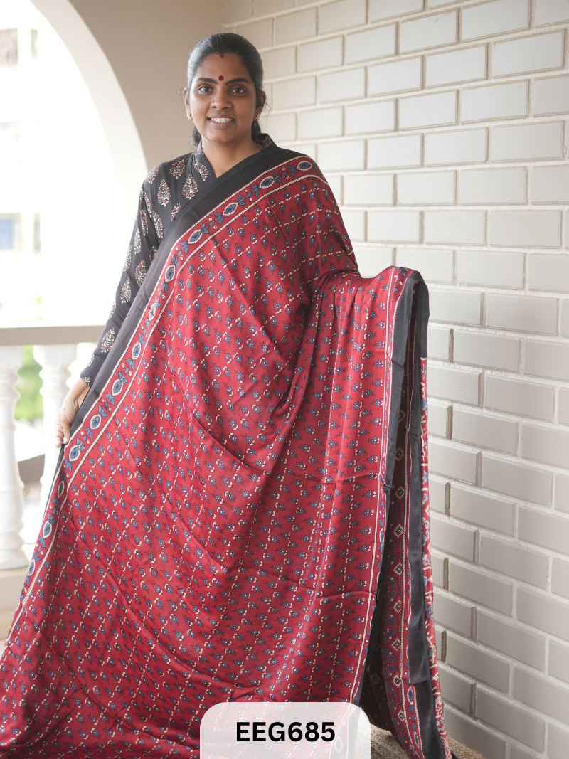 AJRAKH MODAL SAREE - JACKPOT