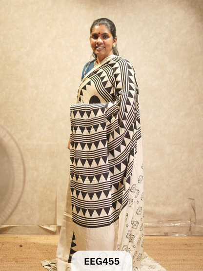 AJRAKH MODAL SAREE- RETRO