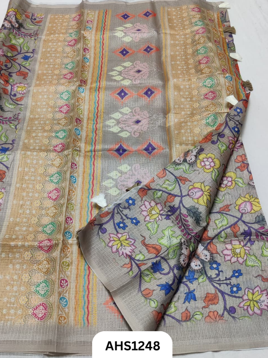 Soft Silk Kota Digital Print Saree With Blouse