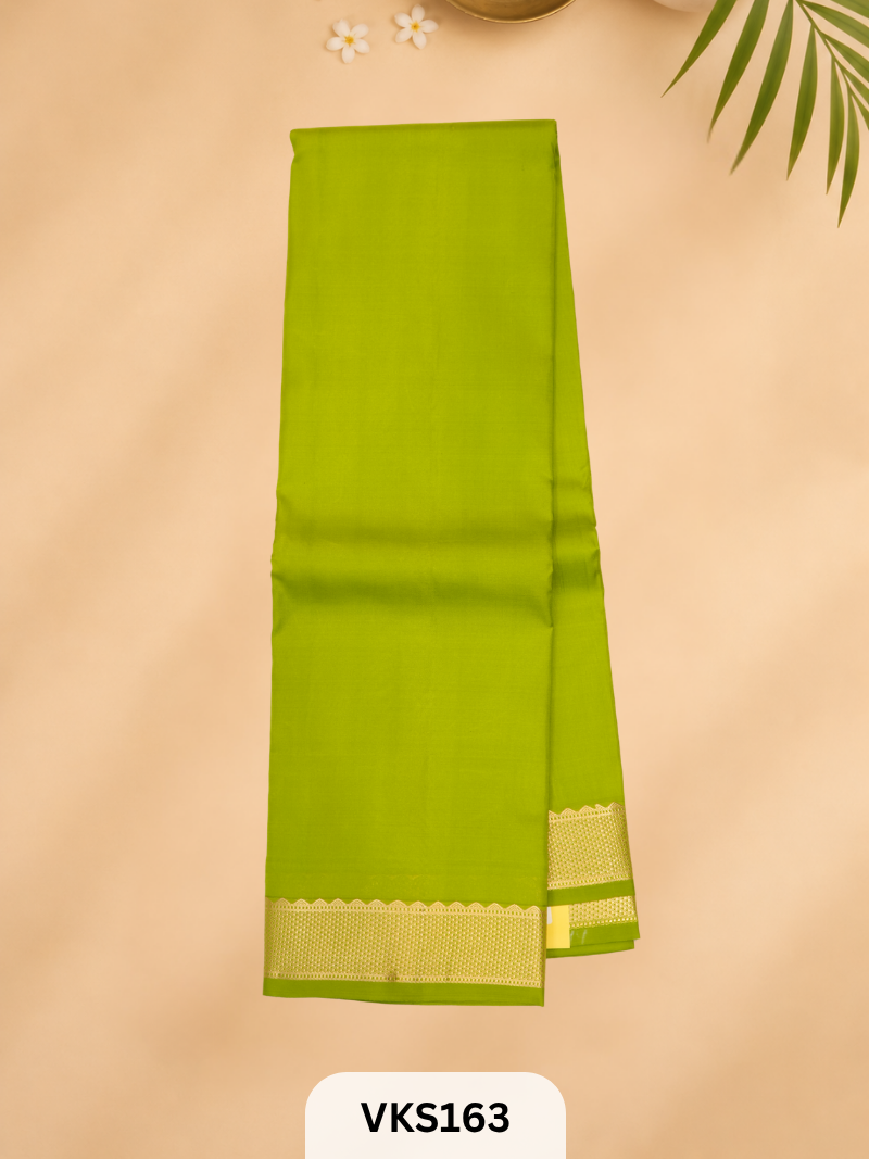 PURE KANCHIPURAM PLAIN SOFT SILK SAREE