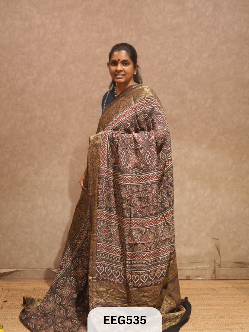 AJRAKH DOLA SILK SAREE