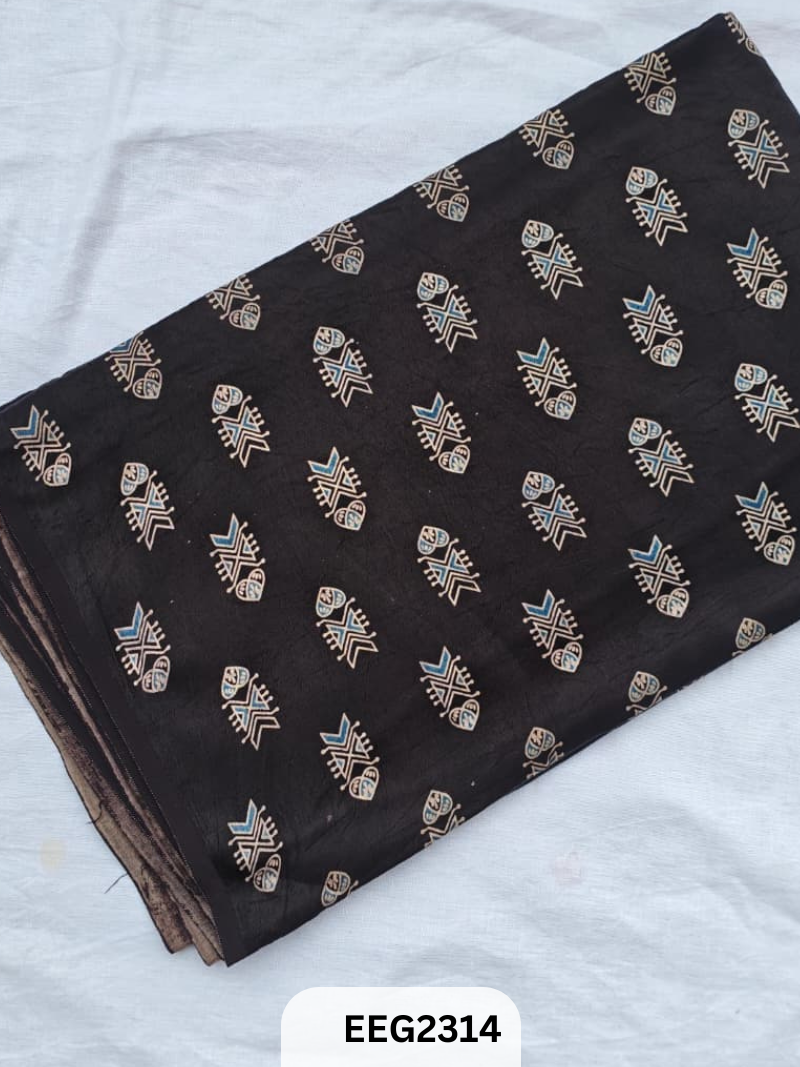 MASHRU AJRAKH FABRIC  PRINT-1 MTR