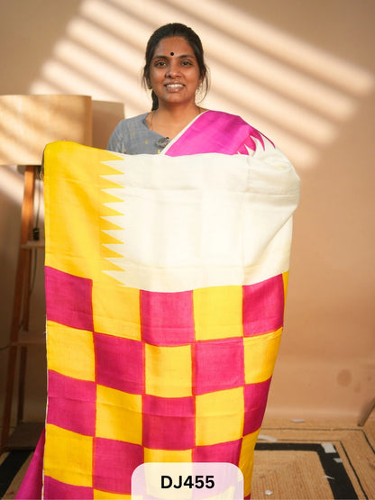 MURSHIDABAD SILK SAREE HAND PAINTED