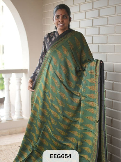 AJRAKH MODAL SAREE - JACKPOT