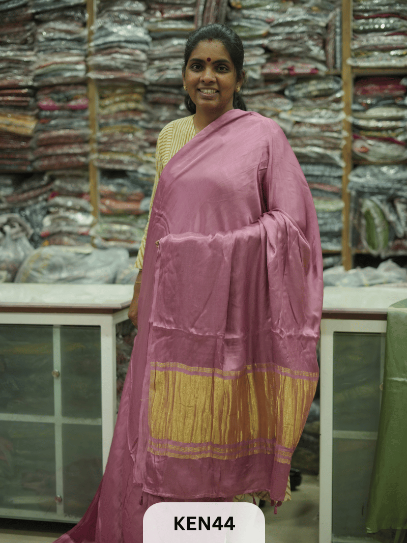 PLAIN MODAL SILK SAREE WITH LAGDI PATTA