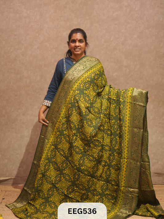 AJRAKH DOLA SILK SAREE