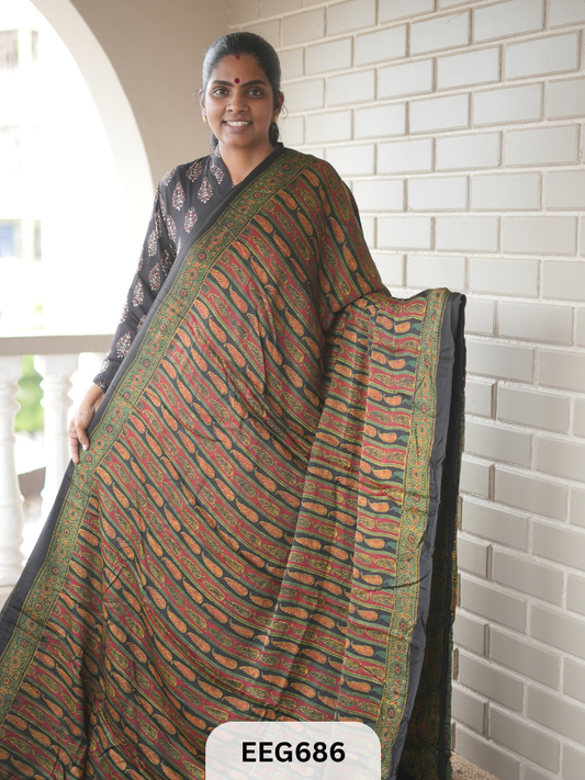 AJRAKH MODAL SAREE - JACKPOT