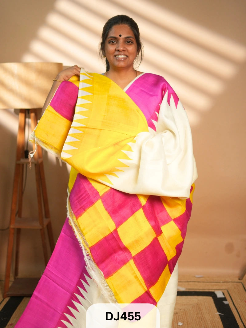 MURSHIDABAD SILK SAREE HAND PAINTED