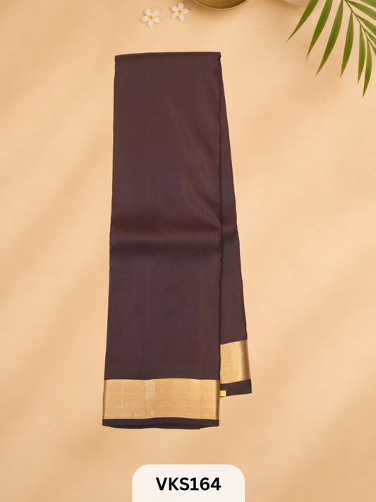 PURE KANCHIPURAM PLAIN SOFT SILK SAREE