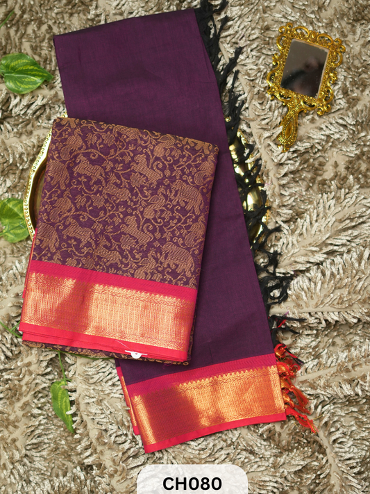 Chettinad Vanasingaram Exclusive HandloomCotton Salwar Suit - 2Pcs Unstitched