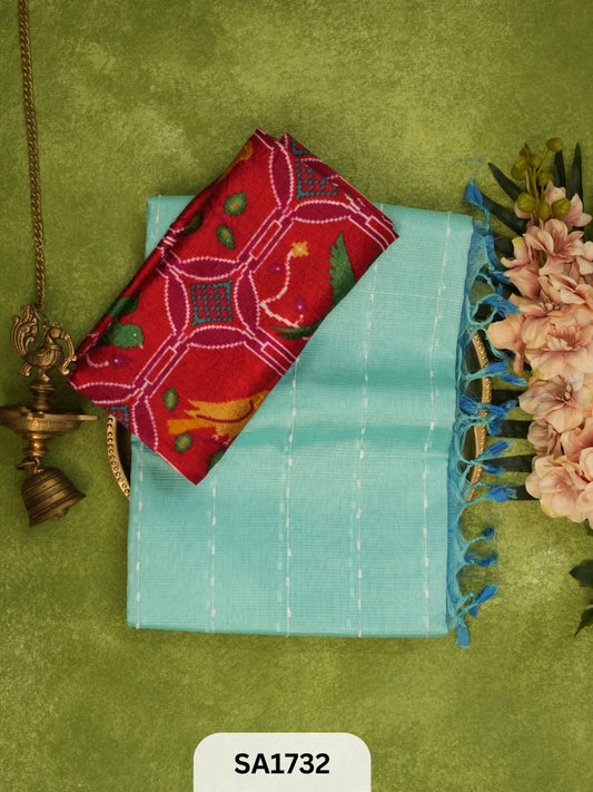 HANDLOOM MANGALAGIRI JUTE SILK + RAW SILK BLOUSE