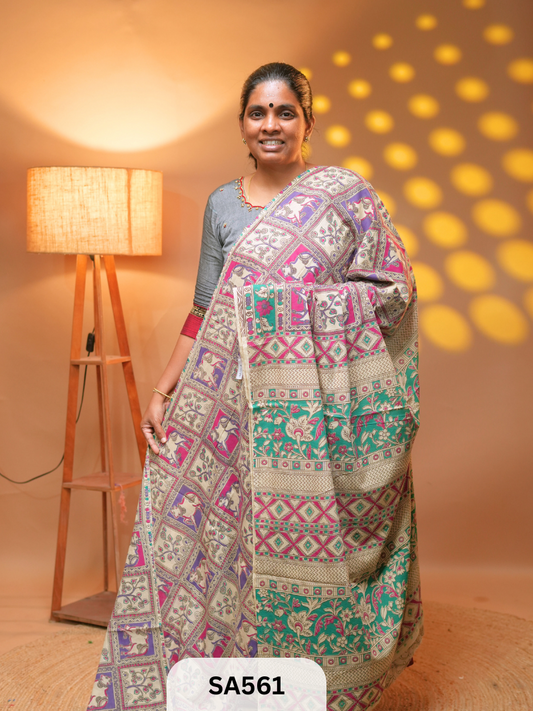 Kalamkari malmal cotton saree Ravi Sun Kalamkari