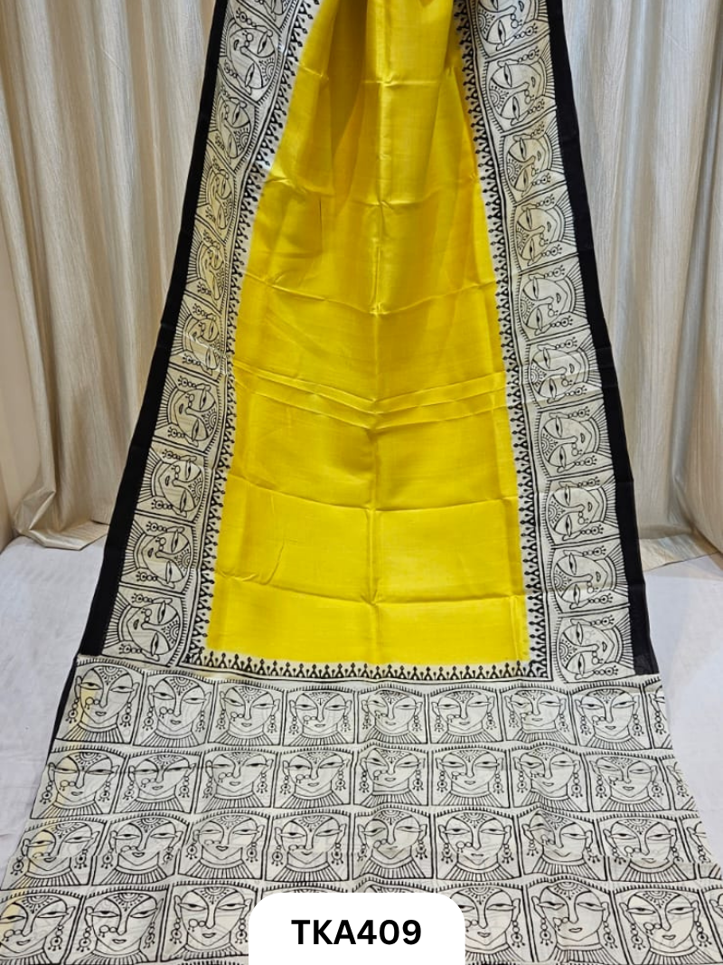 Murshidabad Silk Hand Painted Saree
