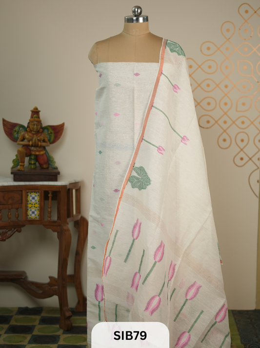HANDLOOM LINEN JAMDHANI SALWAR | 2 PCS SUIT