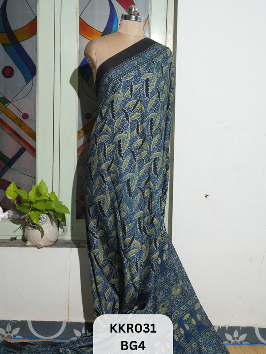AJRAKH MODAL SAREE | BLOCK PRINT