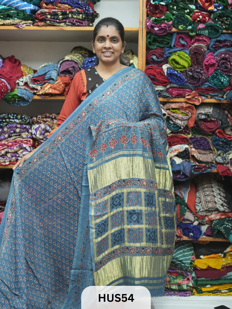 VISCOSE AJRAKH WITH GHARCHOLA PALLU