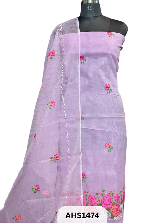 Soft Kota Embroidery Work Dress Material Top & Dupatta