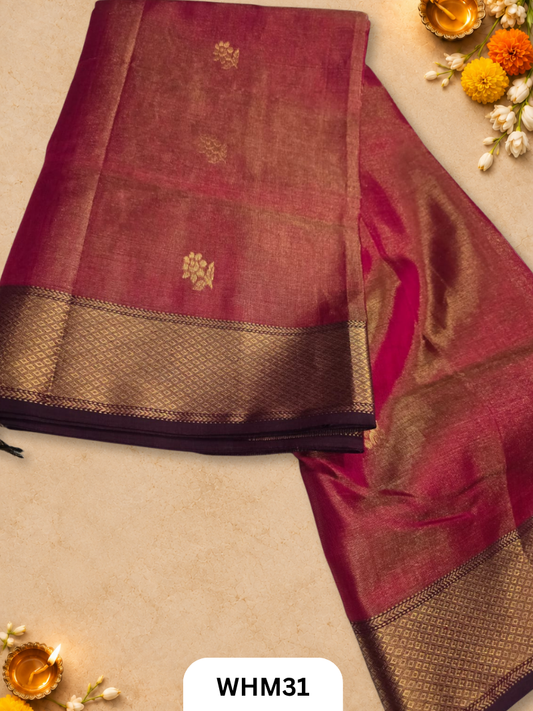 Tissue Maheshwari Handloom All Over Buttas Saree - VAIRAOSI INSPIRED