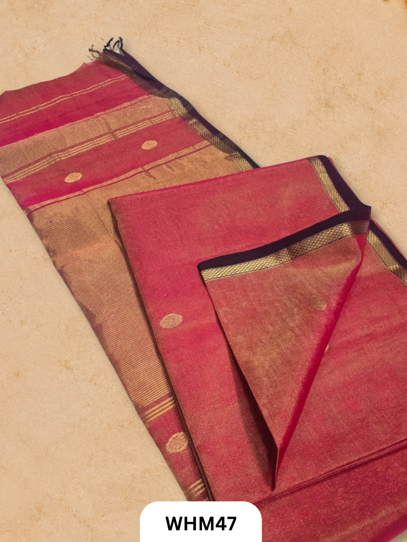 Tissue Maheshwari handloom all over ruhi full  butti saree