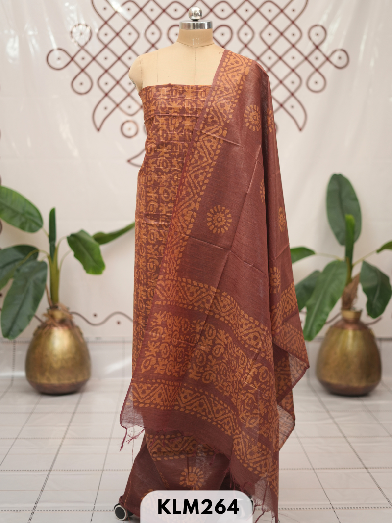 Bhagalpur Semi Tussar 3 pcs salwar set