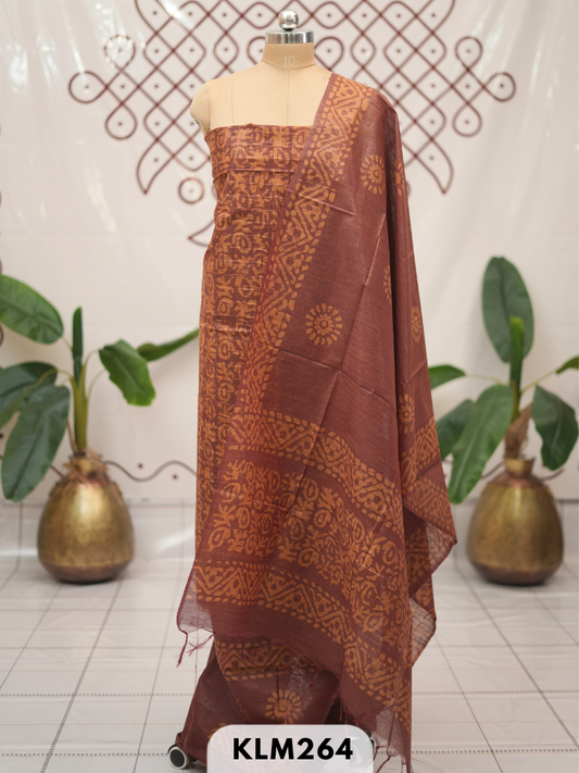 Bhagalpur Semi Tussar 3 pcs salwar set