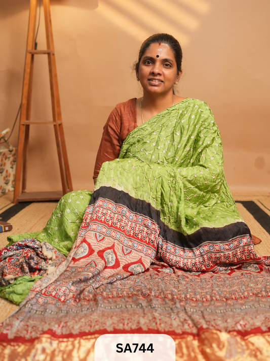 MODAL SILK WITH BANDHINI WORK