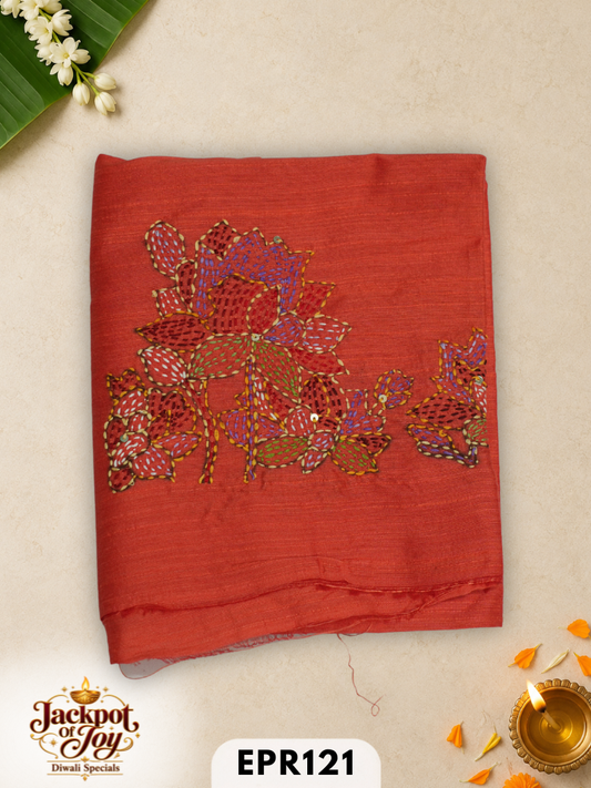 Raw silk with Kantha Blouse