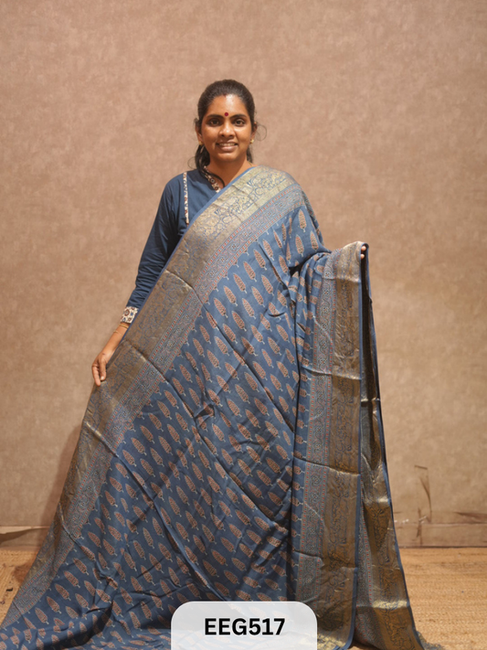 AJRAKH DOLA SILK SAREE